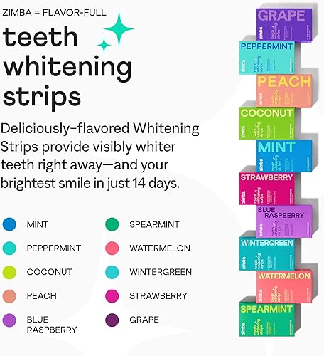 Miniatura 3 de Zimba Tiras blanqueadoras dentales sensibles para dientes sensibles, tiras blancas para blanquear los dientes, removedor de manchas blanqueadoras de