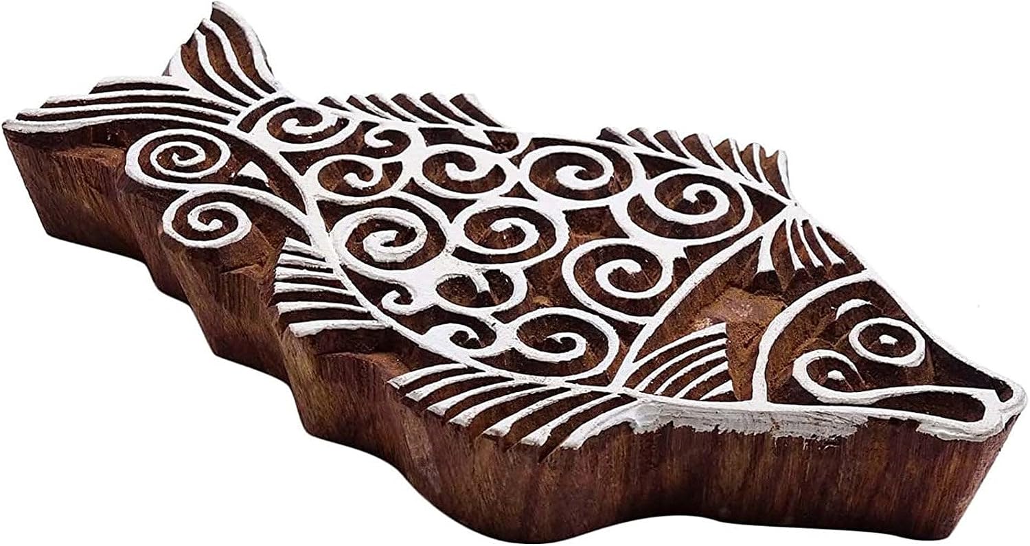 Wooden Printing Block Dragon Design for Fabric Stamping DIY Art
