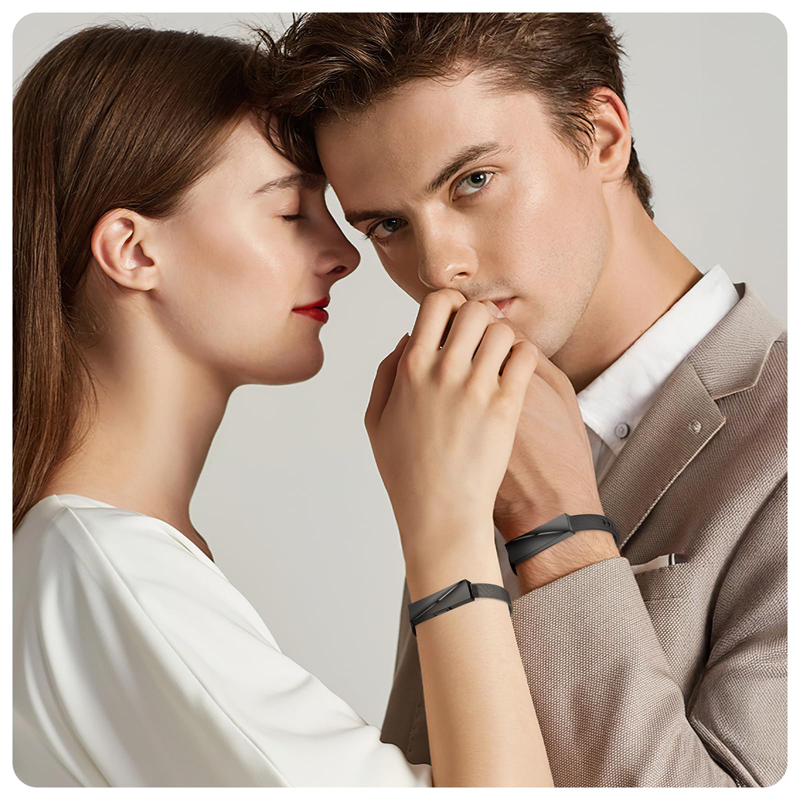 Smart Fashion Bracelet Connecté sans Écran, Smartwatch Fitness Tracker avec Suivi 24/7 Activité, Sommeil & Fréquence Cardiaque, Modes Multisports, Autonomie 15 Jours IP68 (Noir)