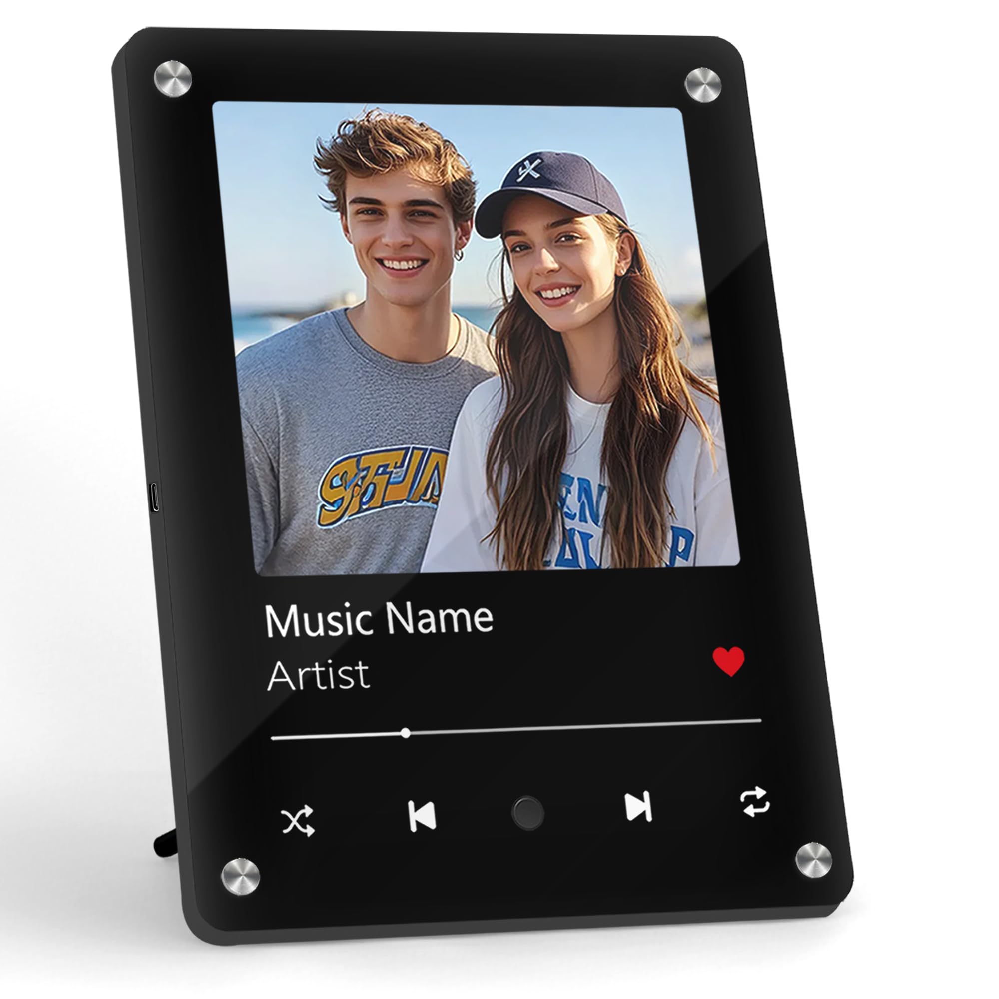 Custom Spotify Song Plaque with Picture - Plays Music When Clicked - Personalised Music Frame & Moving Picture Frame - Unique Anniversary Birthday Gift for Couple, Boyfriend, Girlfriend