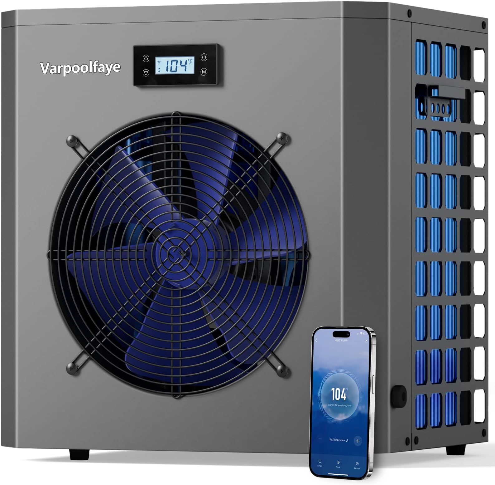 13000 BTU Above Ground Pool Heater 3500 Gallon Electric Heat Pump Pool Heaters 120v High Efficiency COP 4.3 Energy Save 43% WiFi Control