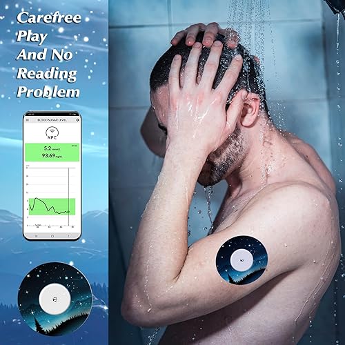 Miniatura 4 de FuWeave Paquete de 36 parches adhesivos para sensor Libre 2 con cielo estrellado CGM parches impermeables CGM cubiertas CGM a prueba de sudor sensor