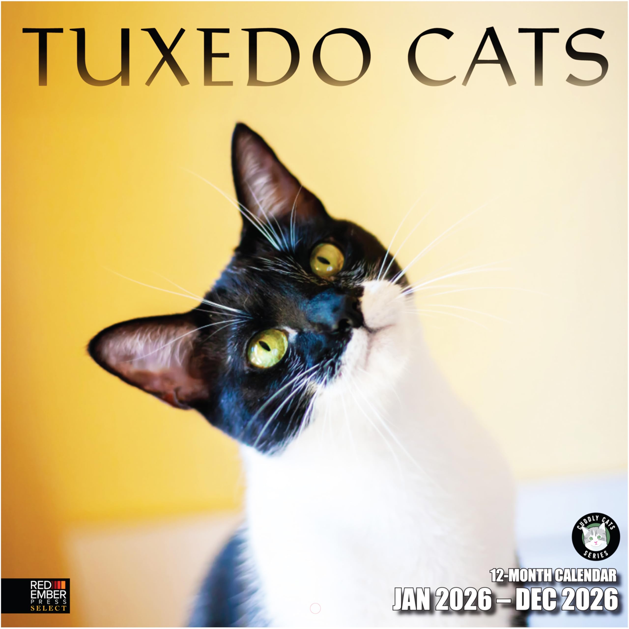 RED EMBER Select - Tuxedo Cats 2026 Wall Calendar 12 Month | 12" x 24" Open | Thick &amp; Sturdy Paper | Holiday Gift | Cute Kitten Cat Calendar 2026