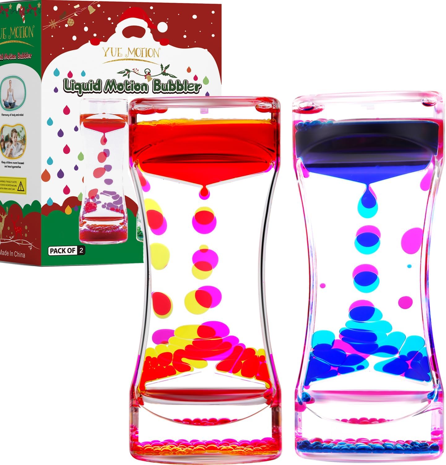 Liquid Motion Bubbler - Sensory Fidget Desk Toy for Kids & Adults - Fidget Tubes for Stress Relief and Focus- Calming Visual Bubbler Toys for Classroom, Desk Decor, Gift Idea