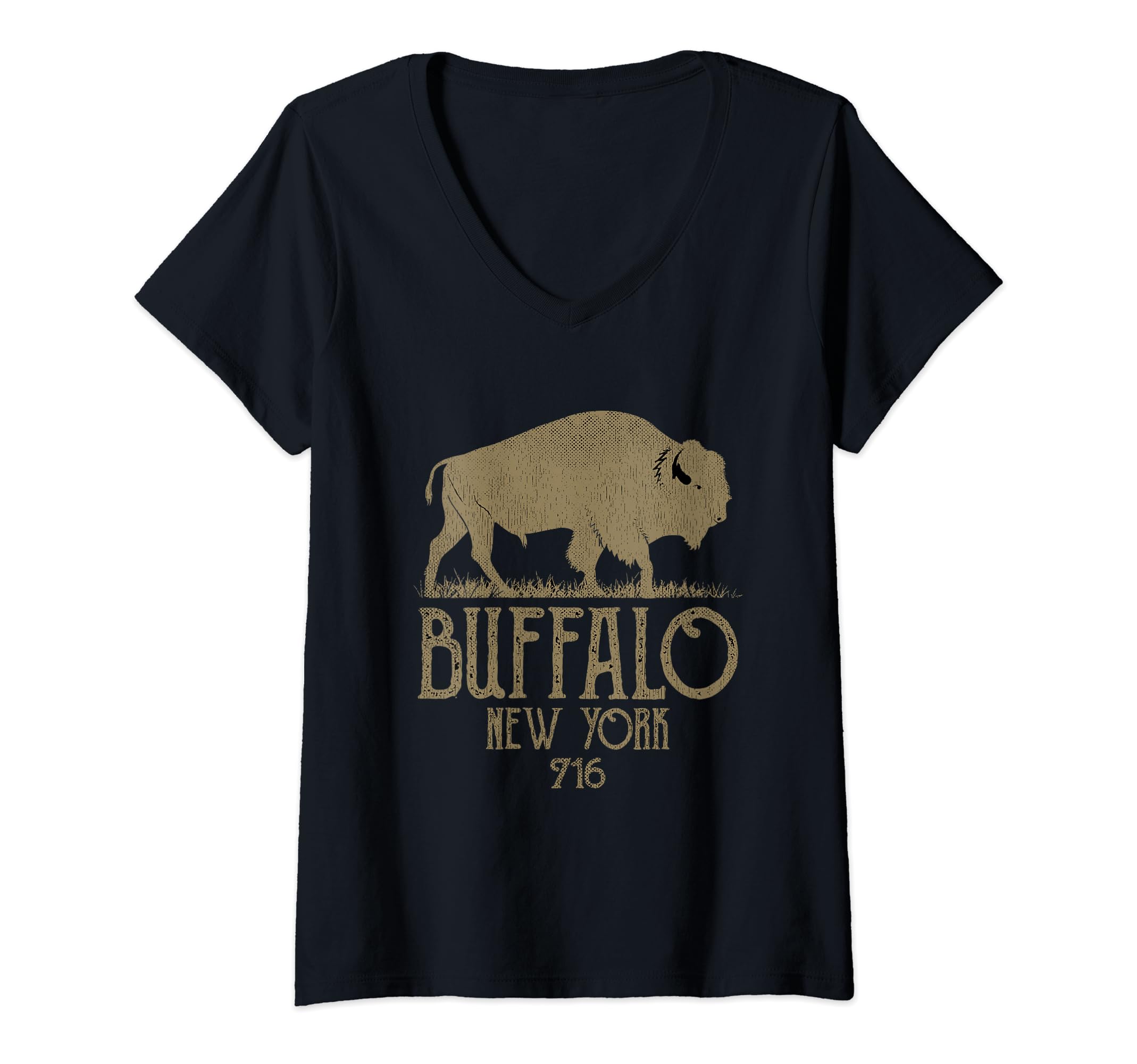 Womens BFLO WNY Clothing Area Code 716 Buffalo New York V-Neck T-Shirt