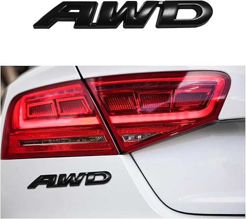Dickno AWD - Adhesivo para emblema, calcomanía de metal 3D para puerta trasera, autoadhesiva, decoración de guardabarros laterales automáticos para