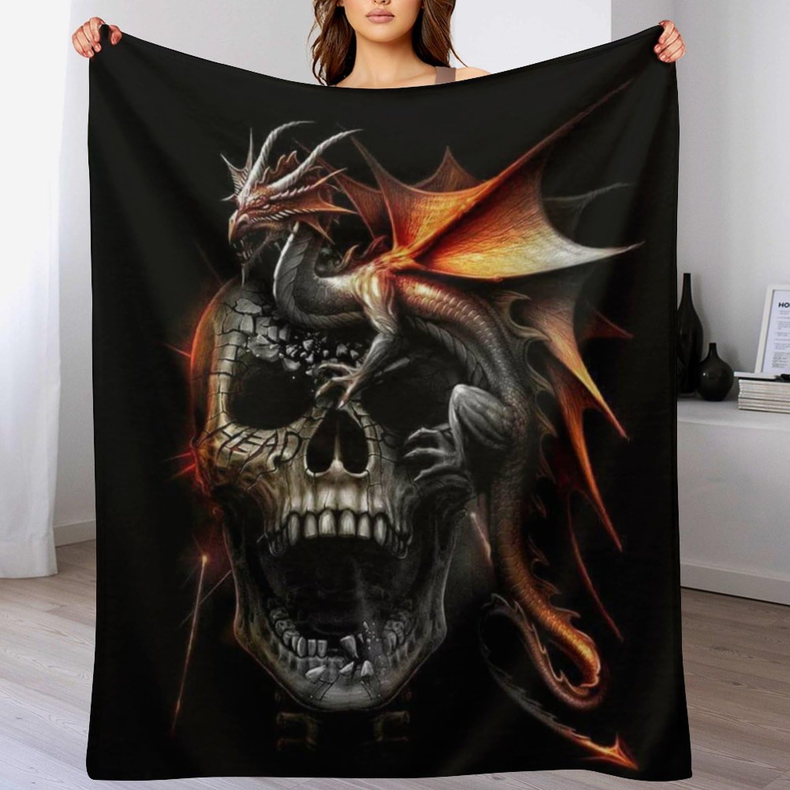 Couverture gothique squelette, une idée de cadeau originale pour les fêtes et anniversaires
