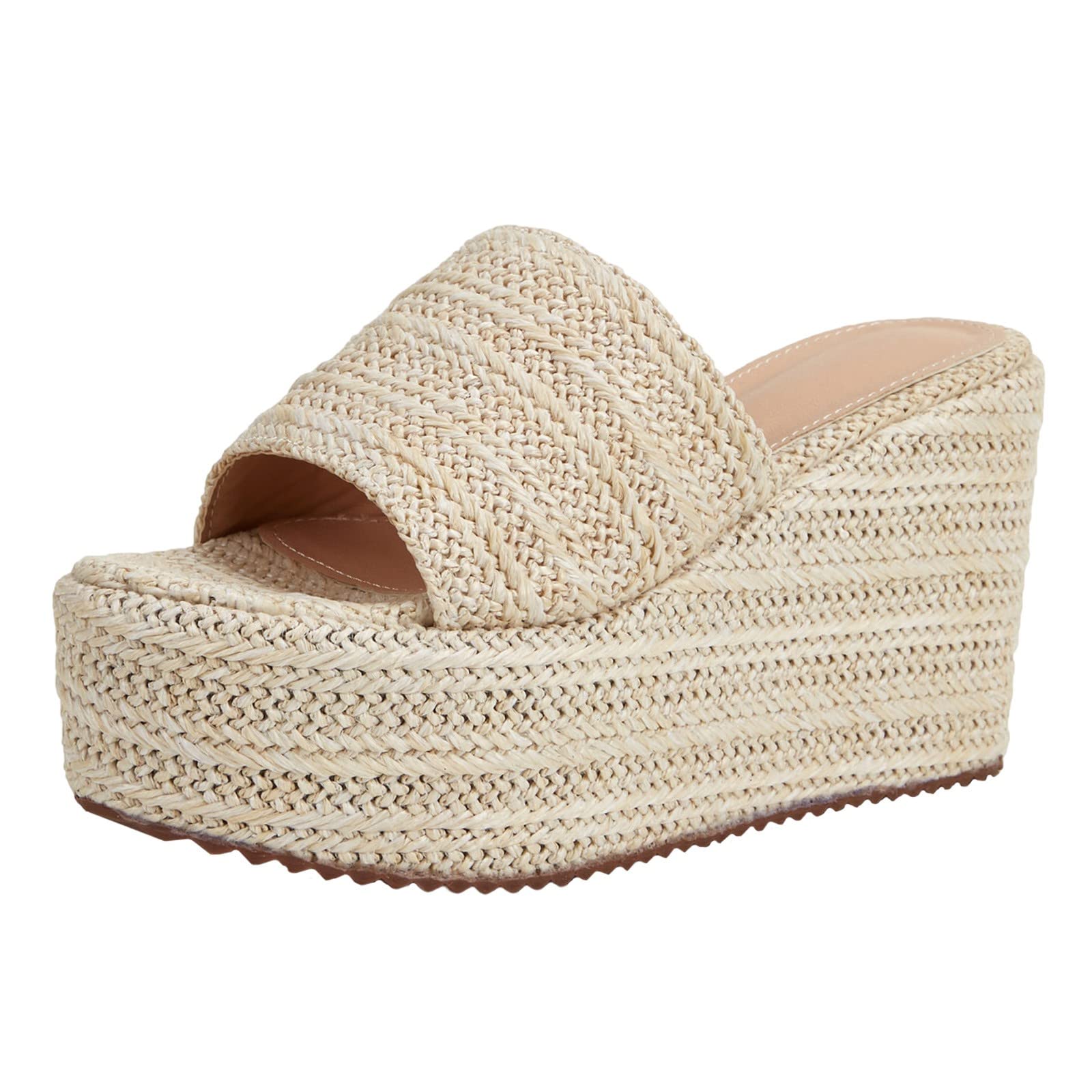 Genérico Sandalias Plataforma Mujer Comodas Verano Vestir Nueva Zapatilla Informal para Mujer,Chanclas con Cabeza Cuadrada Ahuecada,Chanclas de Playa para,Sandalias Confort