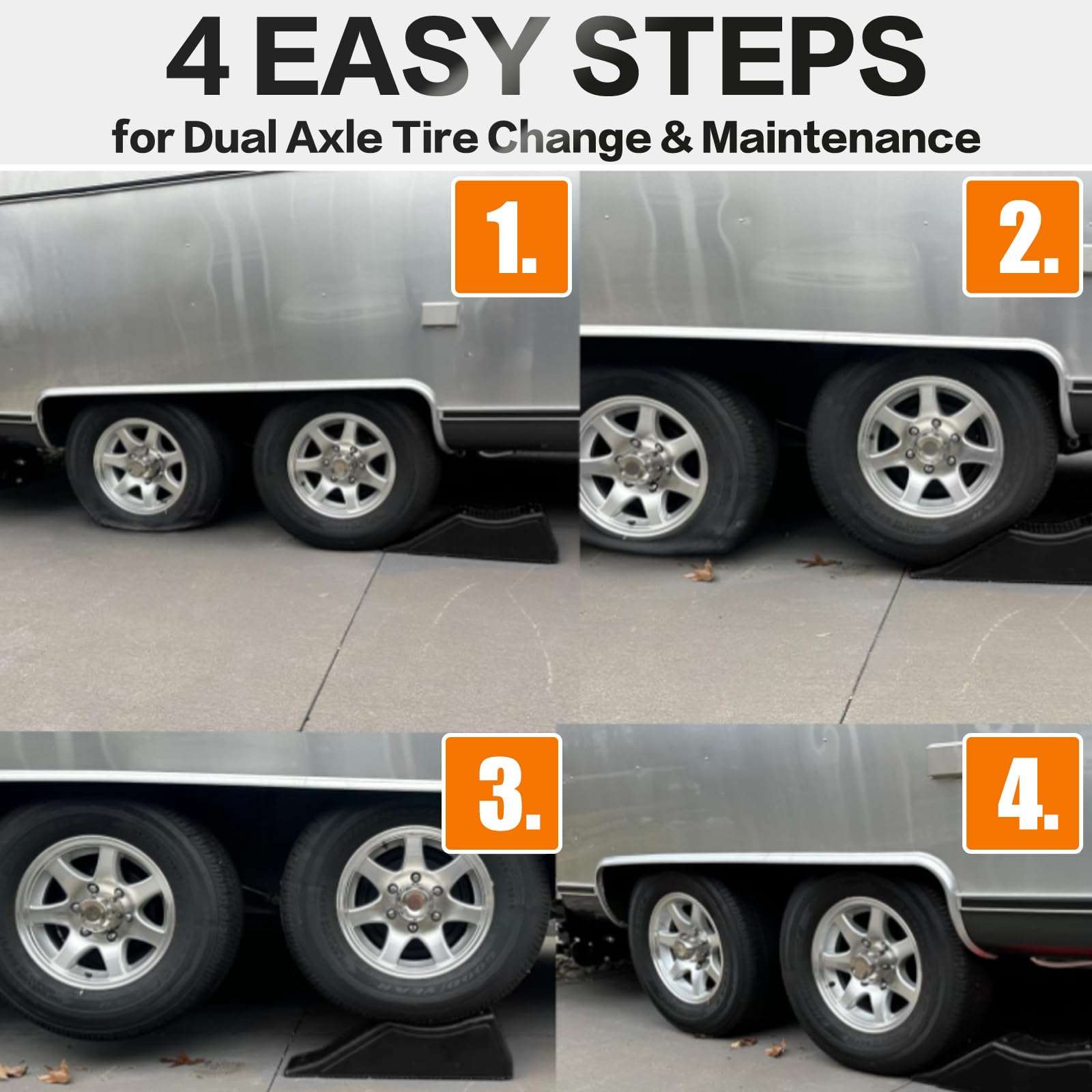 Tandem Wheel Ramp - 20000lb Heavy Duty Tire Changing Aid -5