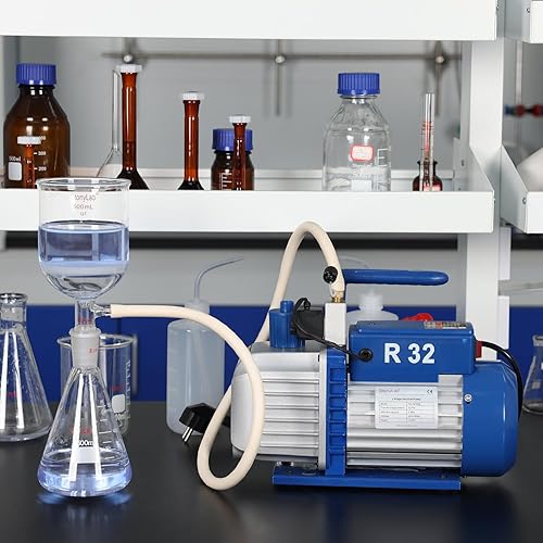 Miniatura 8 de stonylab Bomba de vacío de paletas rotativas, 3.5 CFM 5 Pa  HP Bomba de vacío compacta de una sola etapa con válvula solenoide para herramienta de