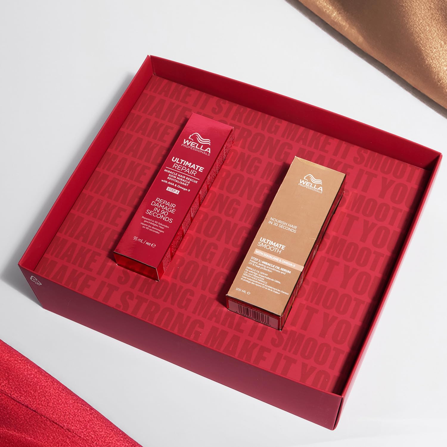 Wella Professionals Utimate Duo - Repair e Smooth - Cofanetto Natalizio – Miracle Hair Rescue & Miracle Oil Serum – Riparazione e Morbidezza - Disciplina con Squalano, AHA e Omega‑9 (95 + 100 ml)