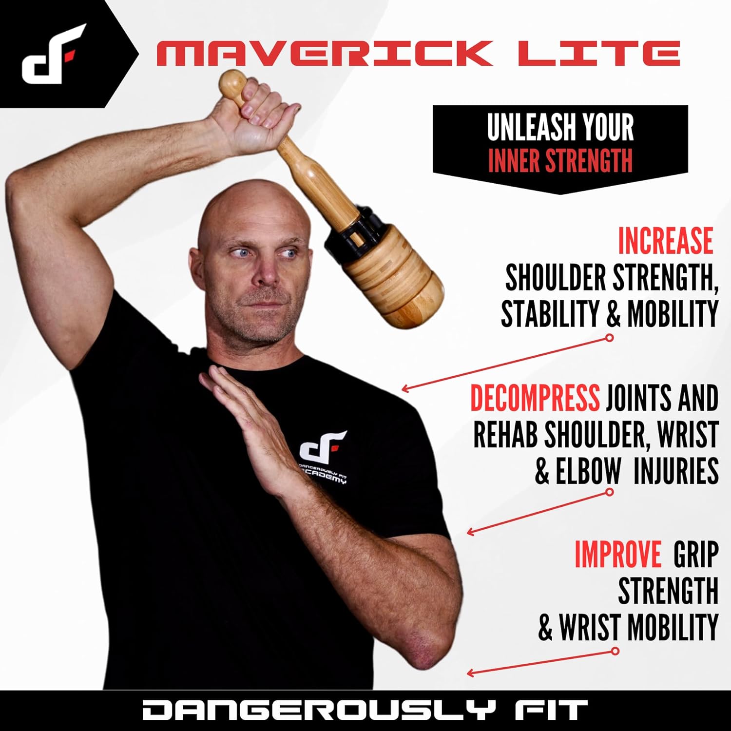 Adjustable Maverick Lite - Weight Loaded Bamboo Indian Clubs - Steel Club Training Exercise Equipment for Full Body Workout, Core Trainer & Grip Strength, Home & Gym Fitness (19.6")