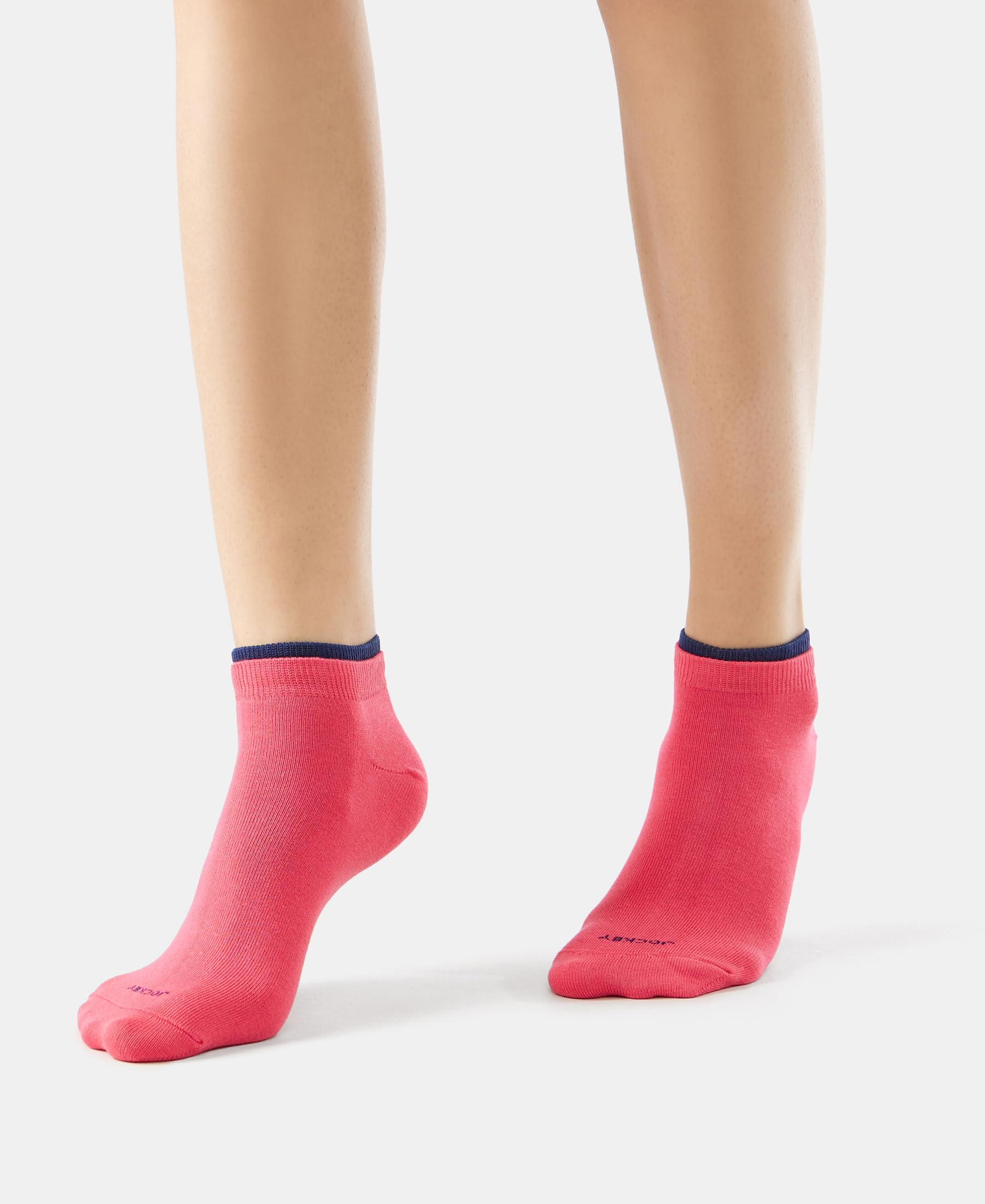 Jockey Women's Low Ankle Length Compact Cotton Stretch Socks with StayFresh Treatment (Pack of 2) 7491_Imperial Blue&Raspberry_Free Size - Image 8 thumbnail