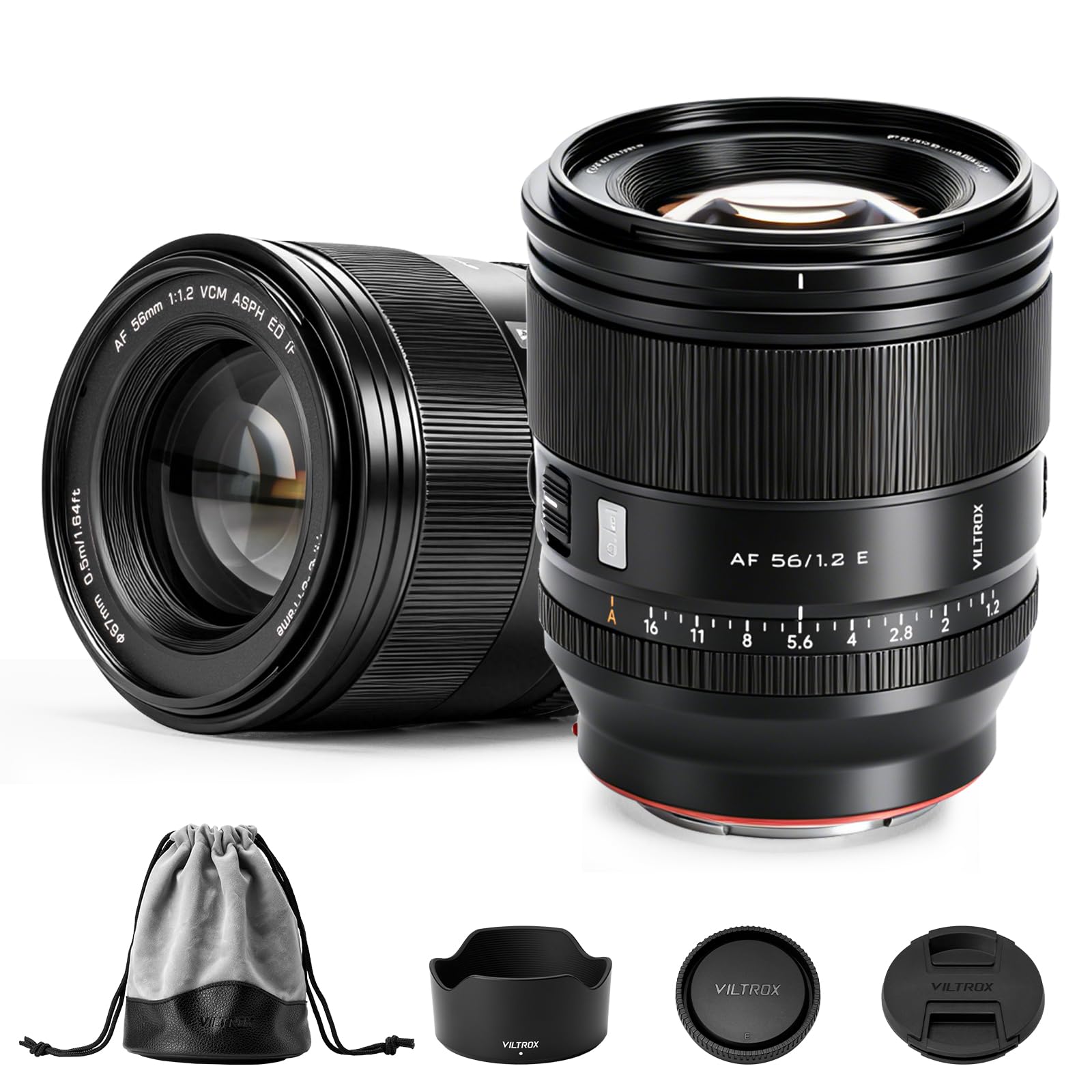 VILTROX Lente AF 56 mm F1.2 Pro E para Sony E-Mount, lente Prime de grande abertura de foco automático de 56 mm f/1.2 para Sony a7CII a7IV a7RV ZVE1 ZV-E10 ZV-E10II FX30 a6700 a6600 a6500 a6400 a6300