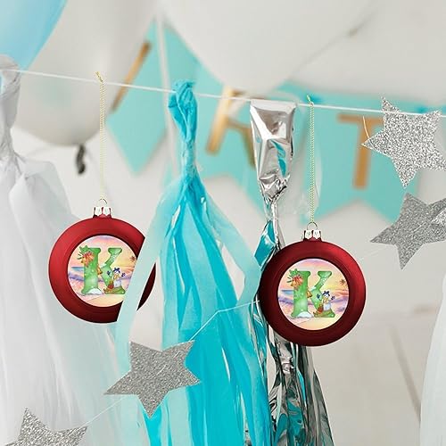 Miniatura 8 de Adorno de bola de Navidad, monograma, letra inicial, K, bola de árbol de Navidad, muñeco de nieve, alfabeto A-Z, óxido floral, monograma letra,