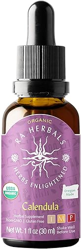 Ra Herbals Extracto líquido de caléndula orgánica - Soporte de desintoxicación - 1 fl oz