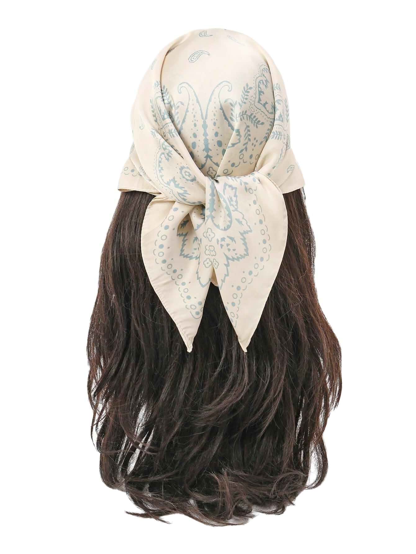 Floerns Women's Vintage Silk Bandana Paisley Print Headscarf Boho Square Hair Scarf Paisley