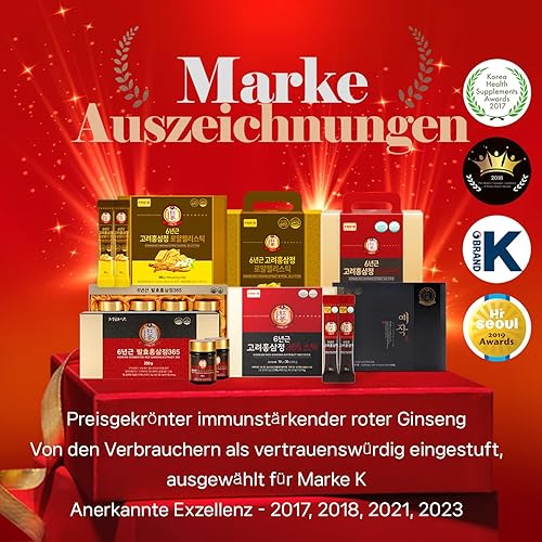 Miniatura 3 de Extracto de ginseng rojo coreano fermentado de 6 años  4 botellas de 7.05 oz  9.6 mg de ginsenósidos por 0.53 oz  Energía, enfoque, fatiga y apoyo