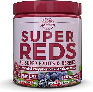Country Farms Super Reds Energizing Polyphenol Superfood, Antioxidants, Drink Mix, 20 Servings, 7.1 Ounce (Pack of 1)