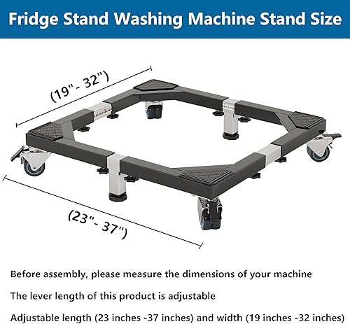 Miniatura 2 de Soporte de acero inoxidable resistente para lavadora y secadora con 4 pies fuertes, base de soporte de lavadora y base universal para