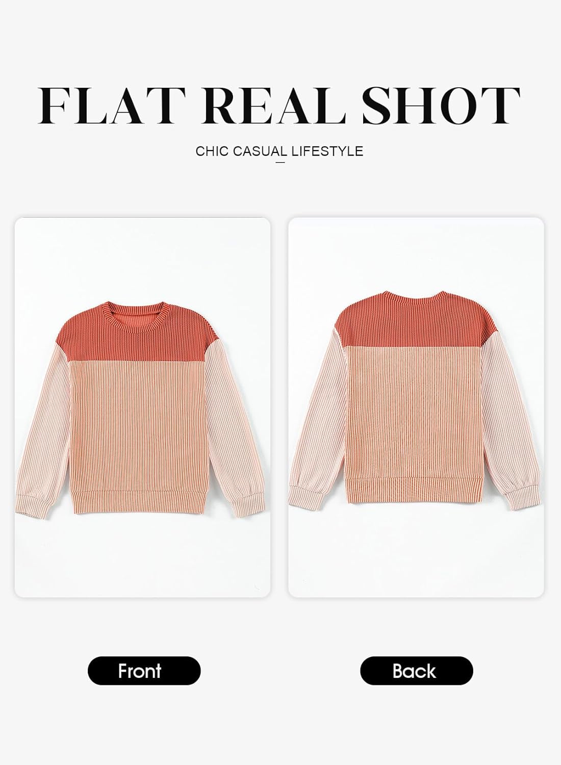 blibean Tween Girls Fall Long Sleeve Shirt Kid Color Block Tops Size 6-15 Years - Image 5