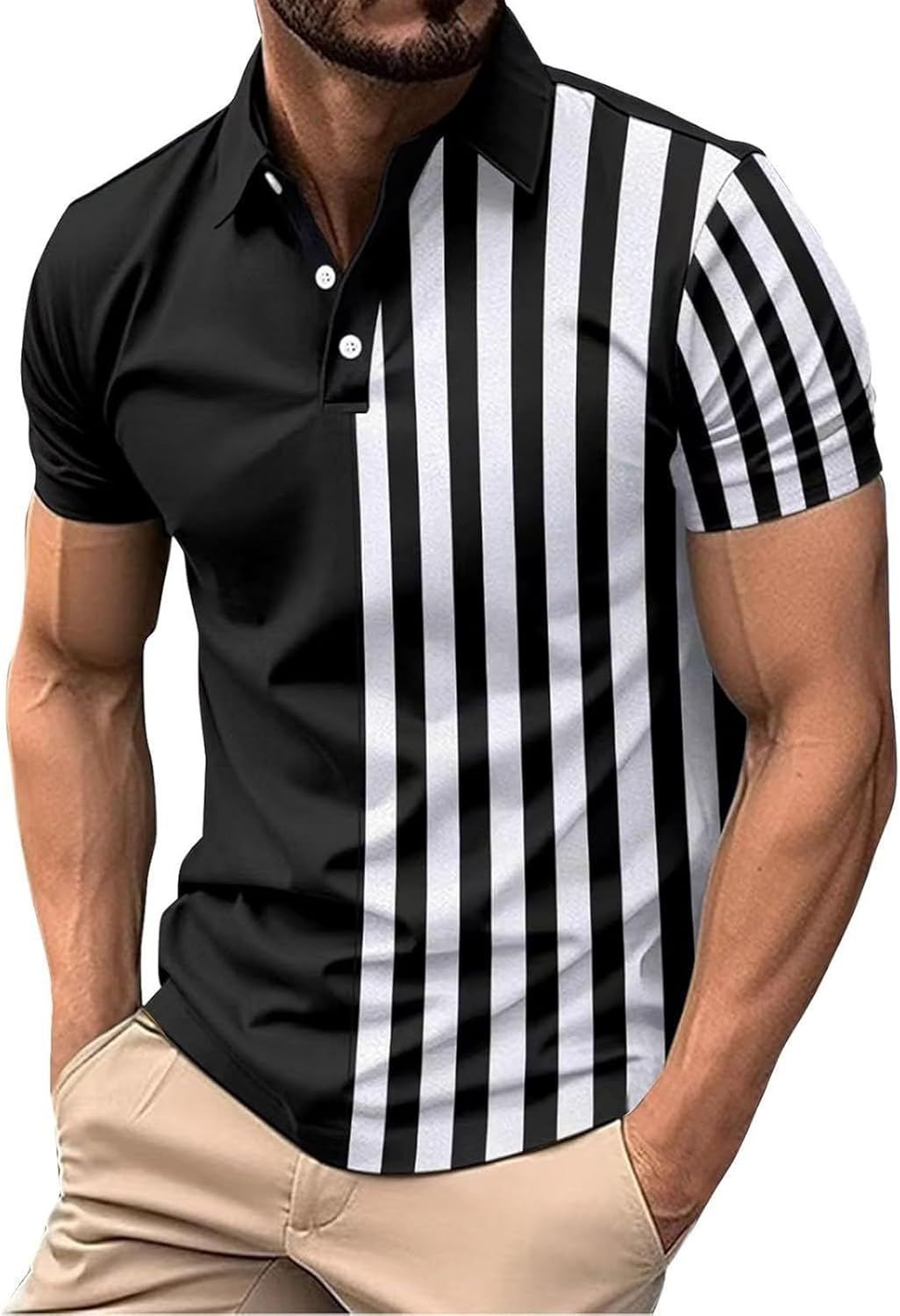 Mens Polo Shirts Quick Dry Short Sleeve Golf Tennis Collared T Shirts Moisture Wicking Casual Workout Fishing Work Tops Tees