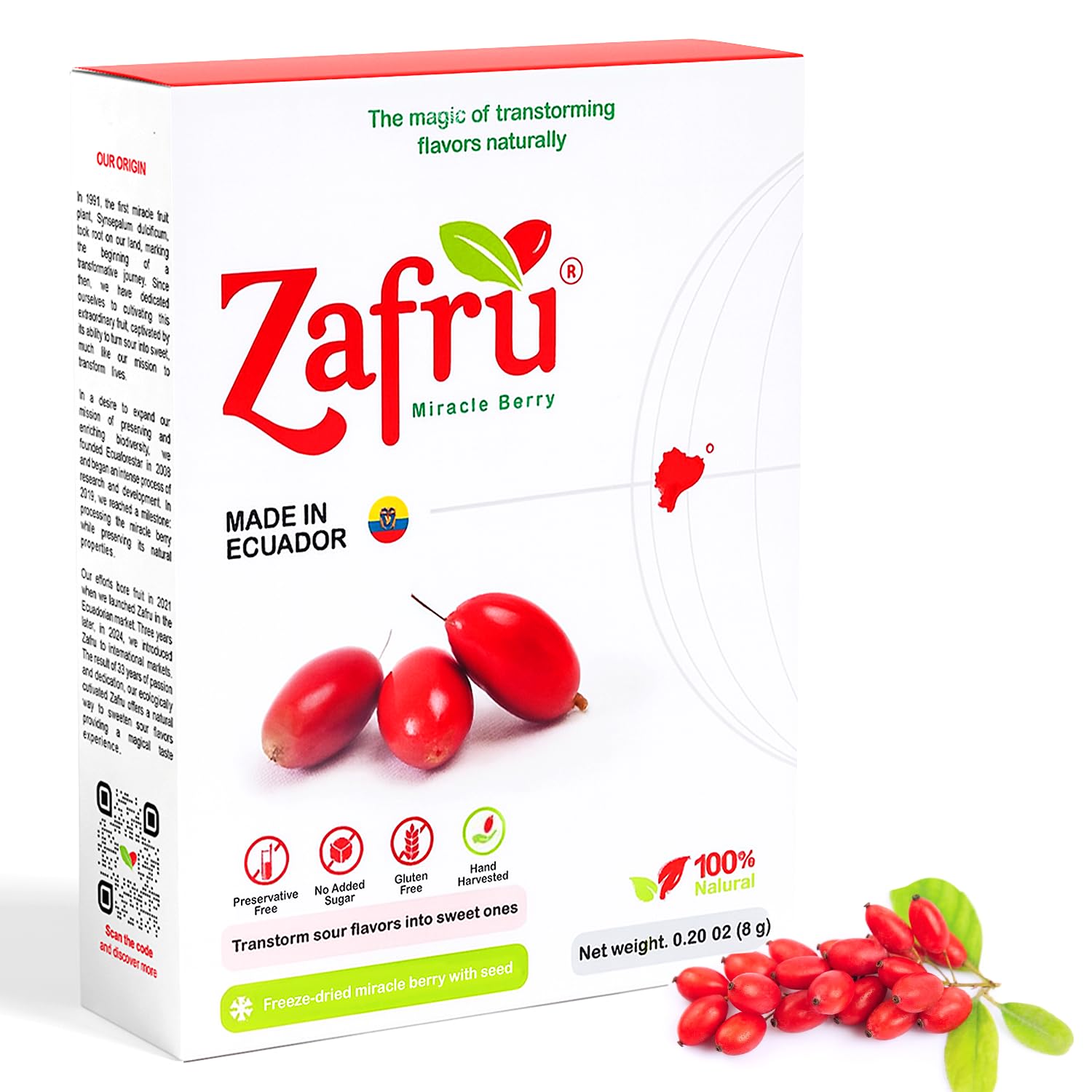 Amazon.com: Zafru Miracle Berry Freeze-Dried Fruit 8g – Flavor