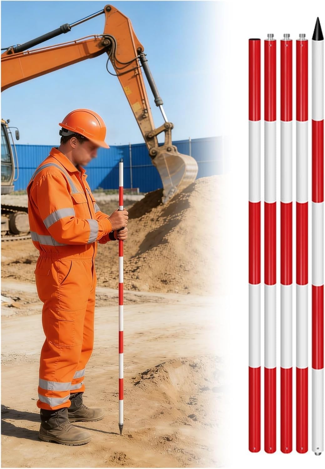 VUIKLCty Survey Prism Pole For Tunnel Subway Mine & Construction Monitoring
