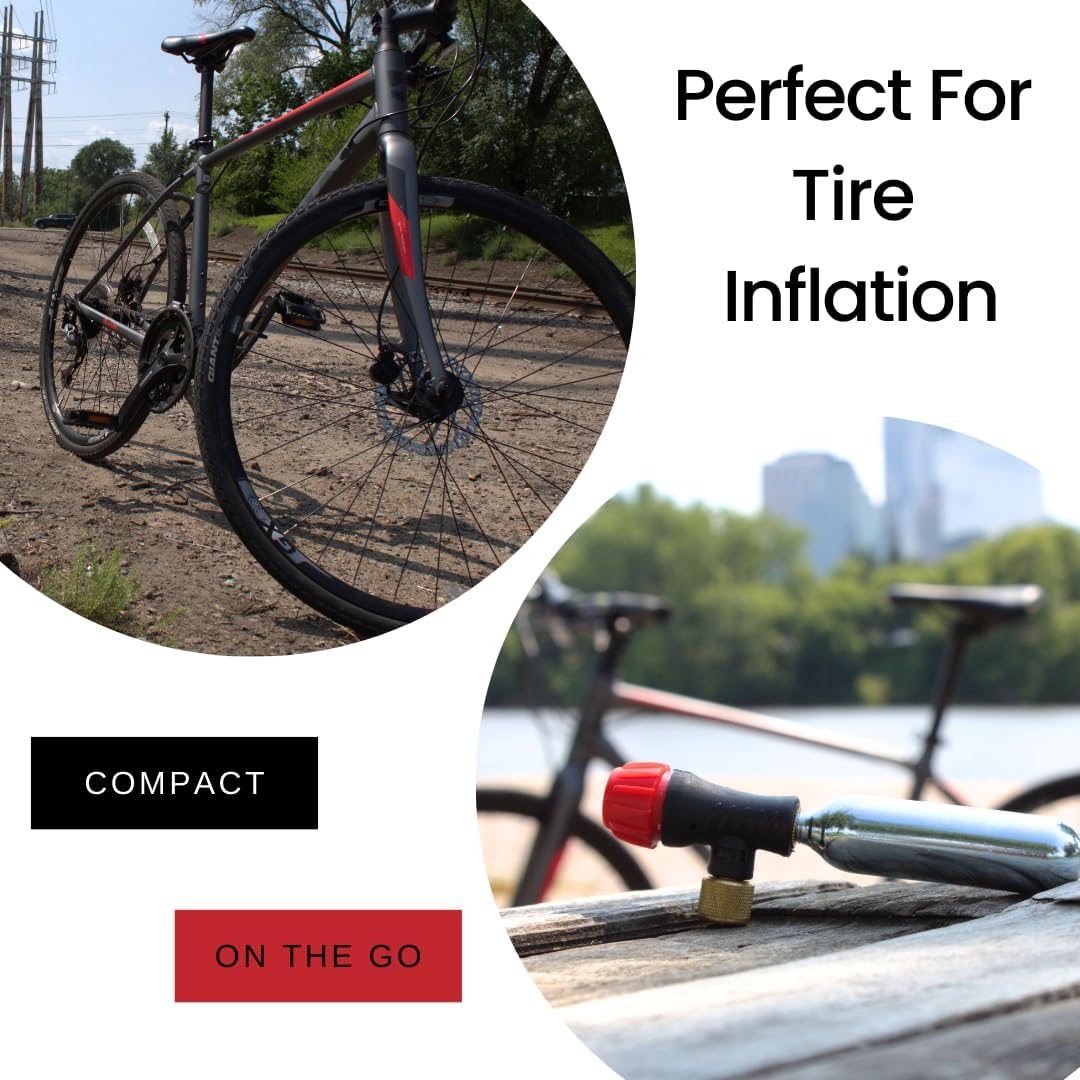 RedRock 25g Threaded CO₂ Cartridges (10-Pack) – Fast Bike Tire Inflator Refill Canisters for Road & Mountain Bicycle Tires