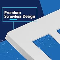 Vista 2 de LIDER LSWP-32M-W10P Placa sin tornillos acabado mate para interruptor, tamaño mediano de 2 segmentos de 4.88 x 4.92", policarbonato termoplástico