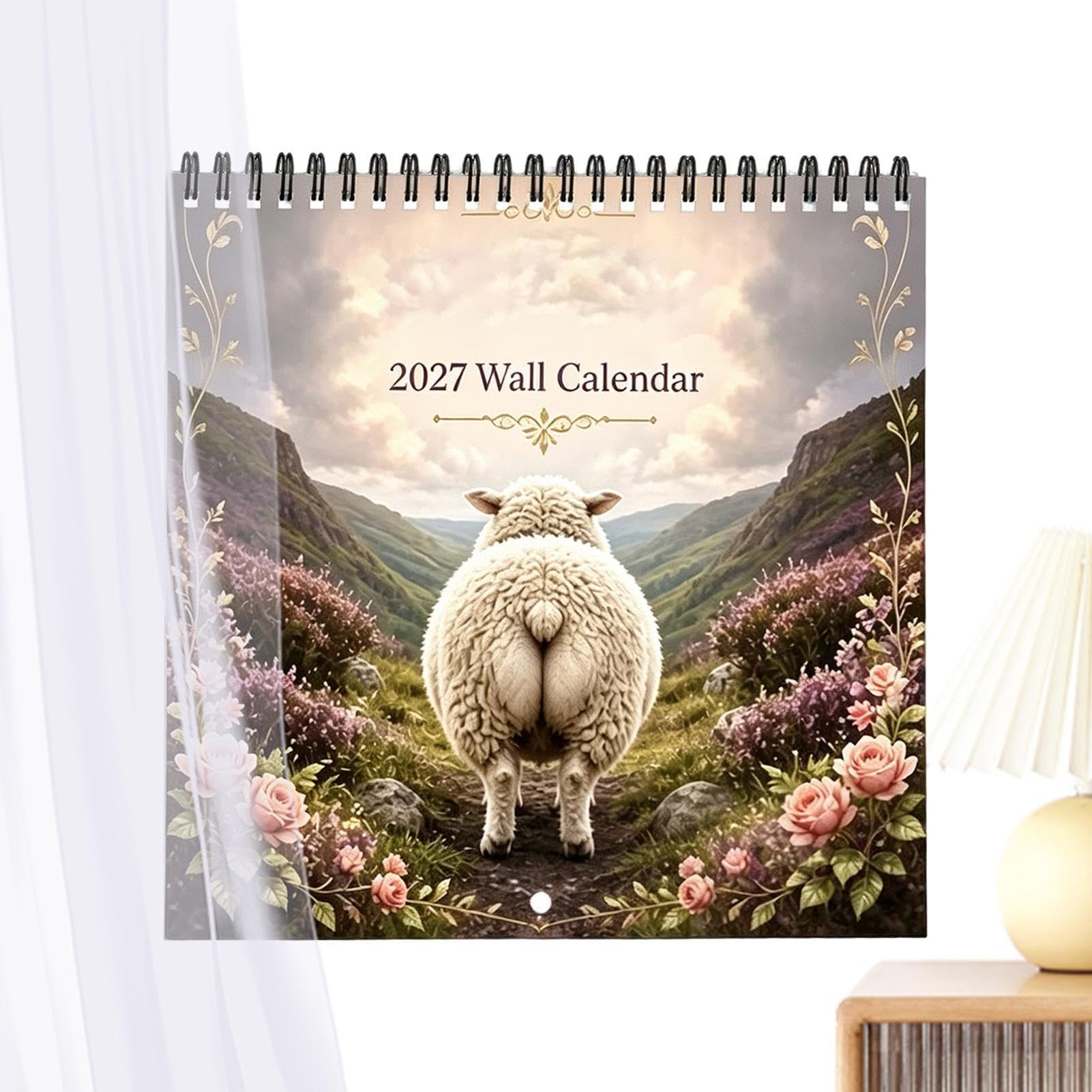 2027 Wandkalender Mit 12 Monaten Niedliche Tierdekoration Auf Dickem Im | Wandkalender 12 Monate für Wohnung Schlafzimmer Wohnzimmer Studentenwohnheim Büro und