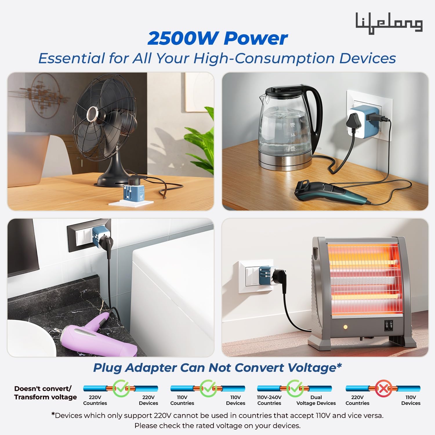 Lifelong Universal Travel Adapter - Charge Anywhere -11 Lifelong Universal Travel Adapter - Charge Anywhere -11