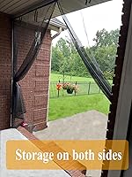 Vista 7 de Pantalla magnética para puerta de garaje de 9 x 9 pies, cortinas de red manos libres, cierre de cubierta retráctil de fibra de vidrio para garaje