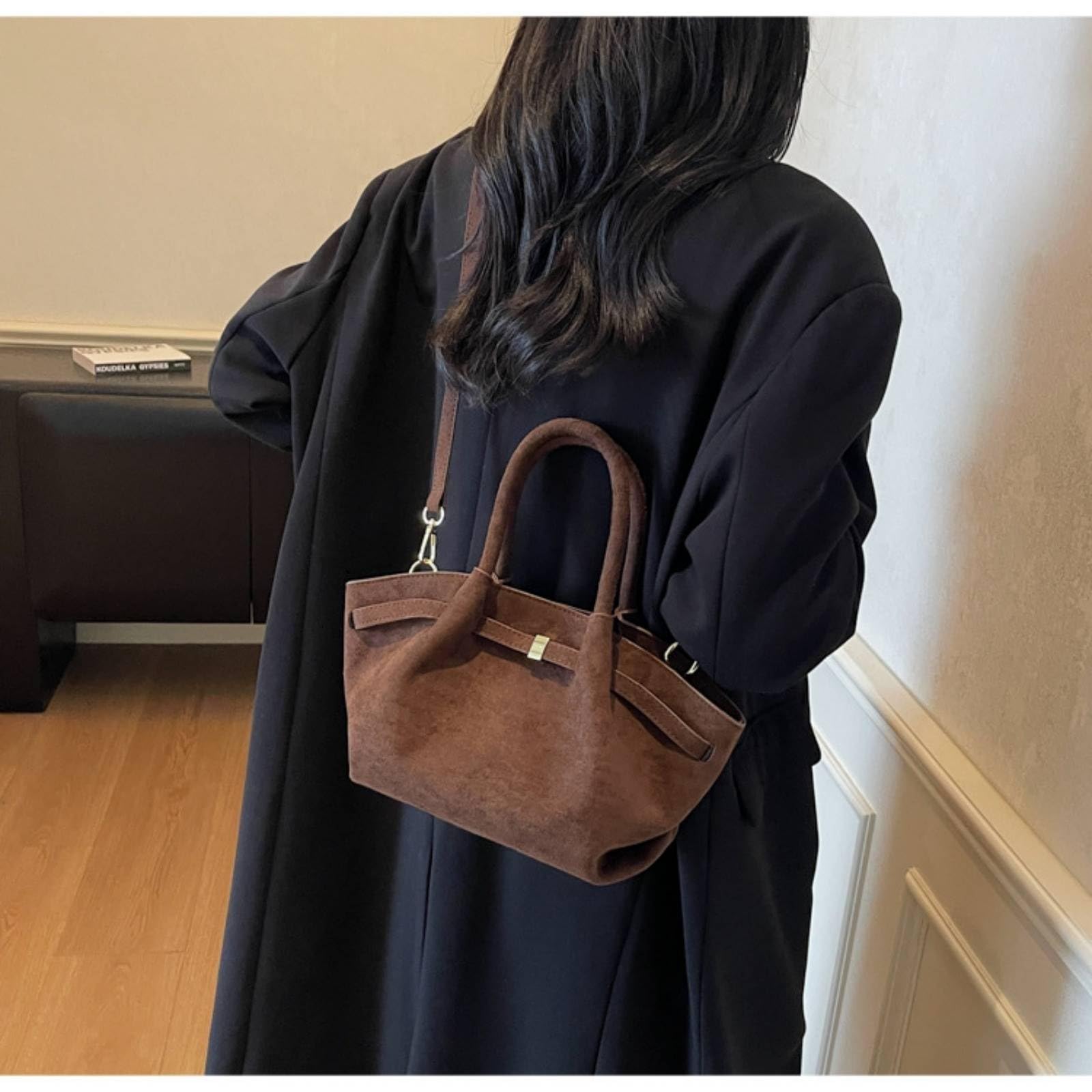 Borse da Donna Borsa Pu di Grande capacità con Cinturina Regolabile E Chiusura Hasp