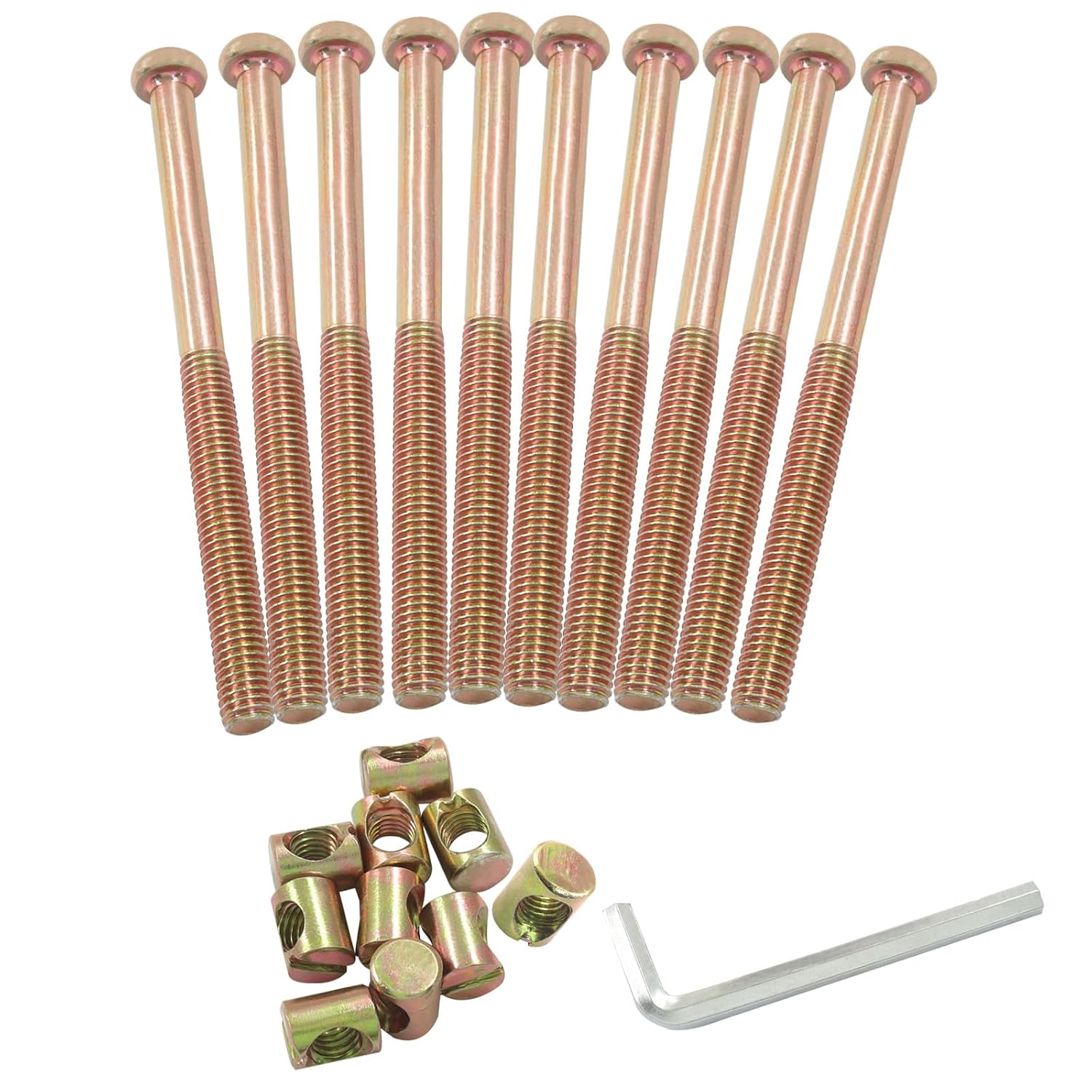 M8 X 110mm Barrel Bolt Nuts, 10 Pack