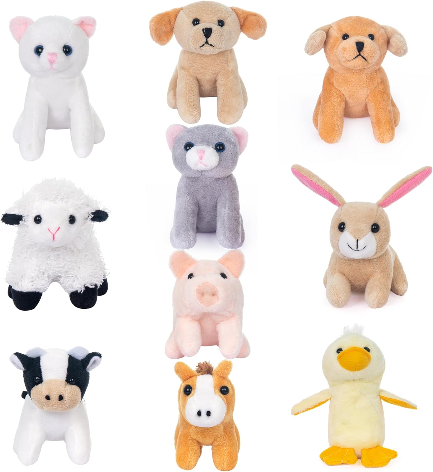 My OLi 10 Pack Plush Farm Animals Toys Stuffed Animals