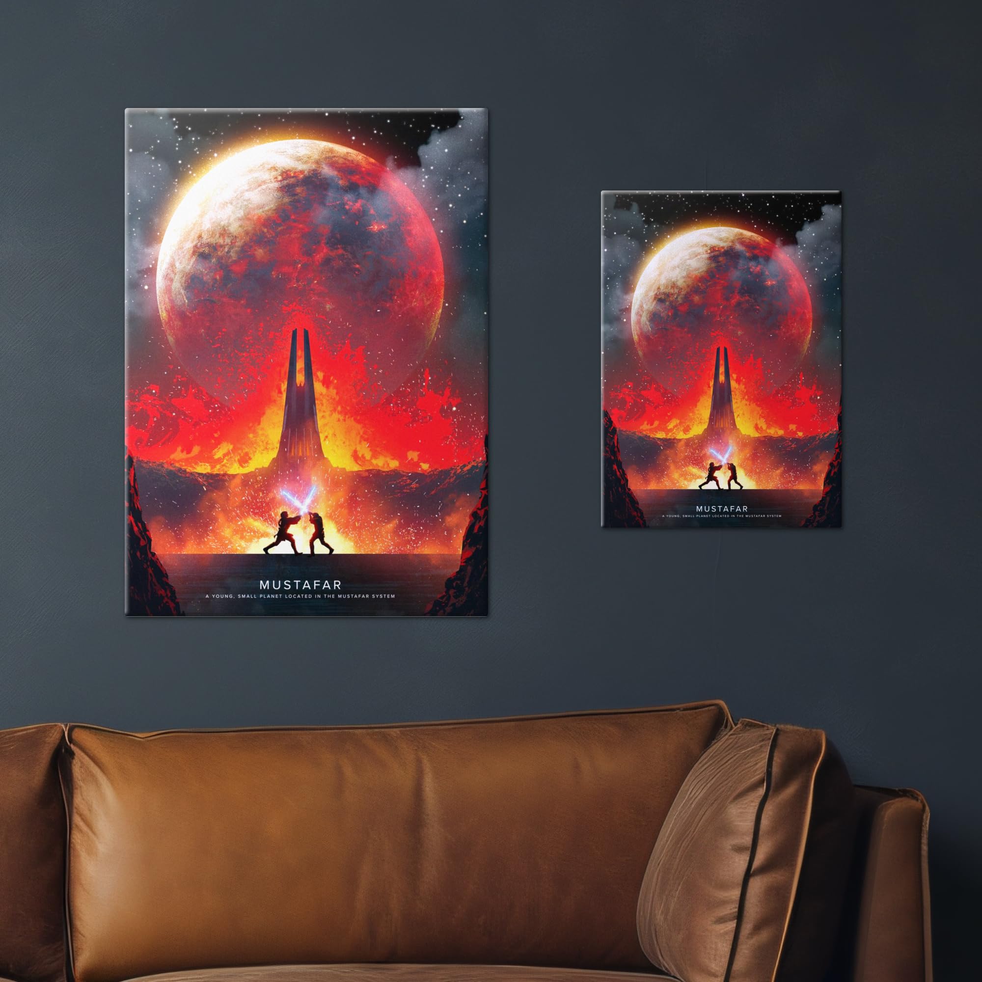 Displate Metall poster Star Wars Planets Mustafar Größe M | Bild Plakate für Schlafzimmer Dekor, Geschenke. Magnetische Befestigung Wandposter, Wanddeko. Metall Wandkunst.