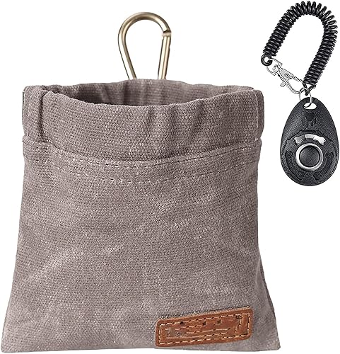 YODEWA Bolsa de golosinas para perros para entrenamiento de mascotas con clicker, kit de bolsa de entrenamiento para perros pequeños, cierre