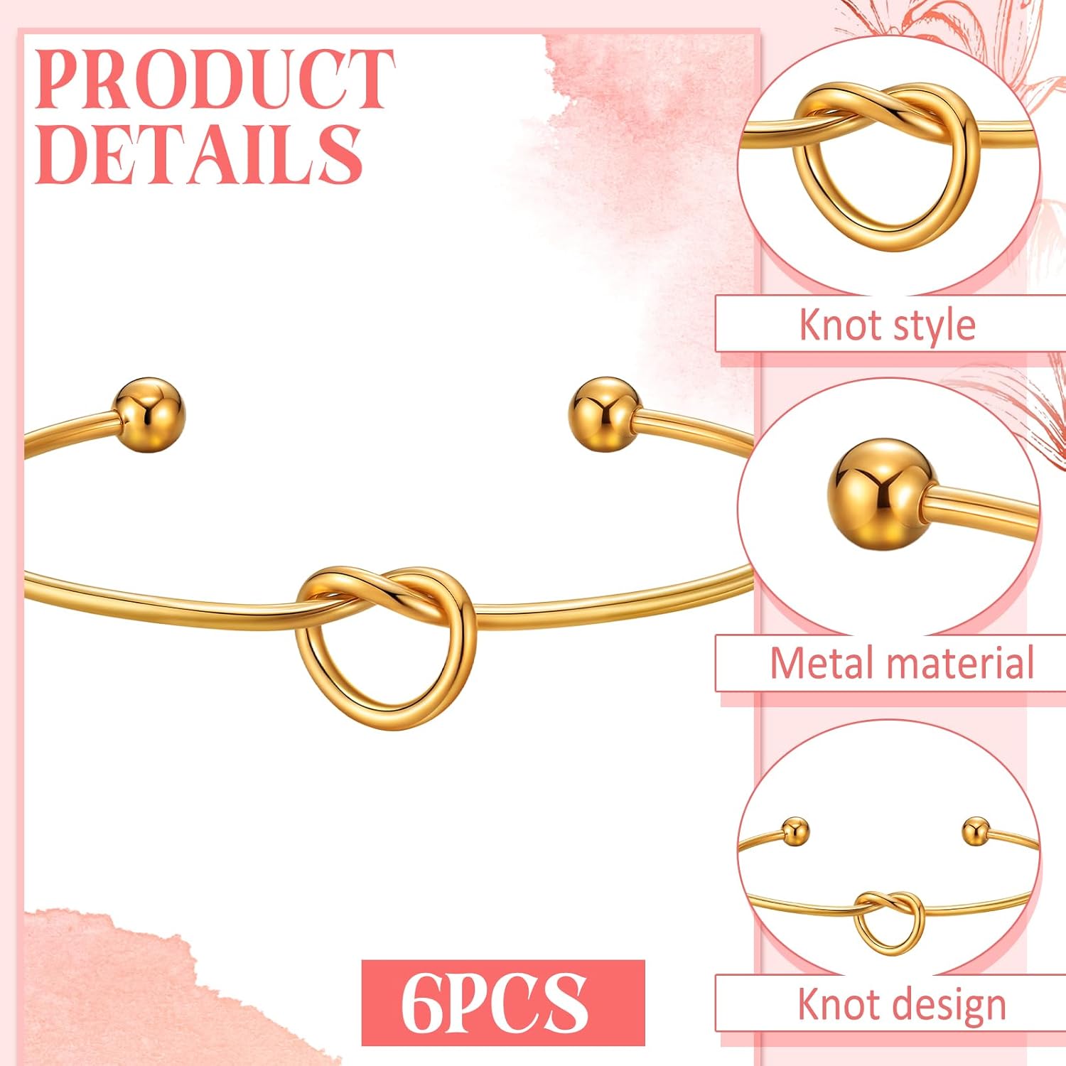 Tondiamo 6 Sets Friendship Bracelets Women Love Knot Bracelet with Canvas Drawstring Bag Friendship Galentines Jewelry Gift for Best Friend and Soul Sister Galentines Party Favors - Image 2