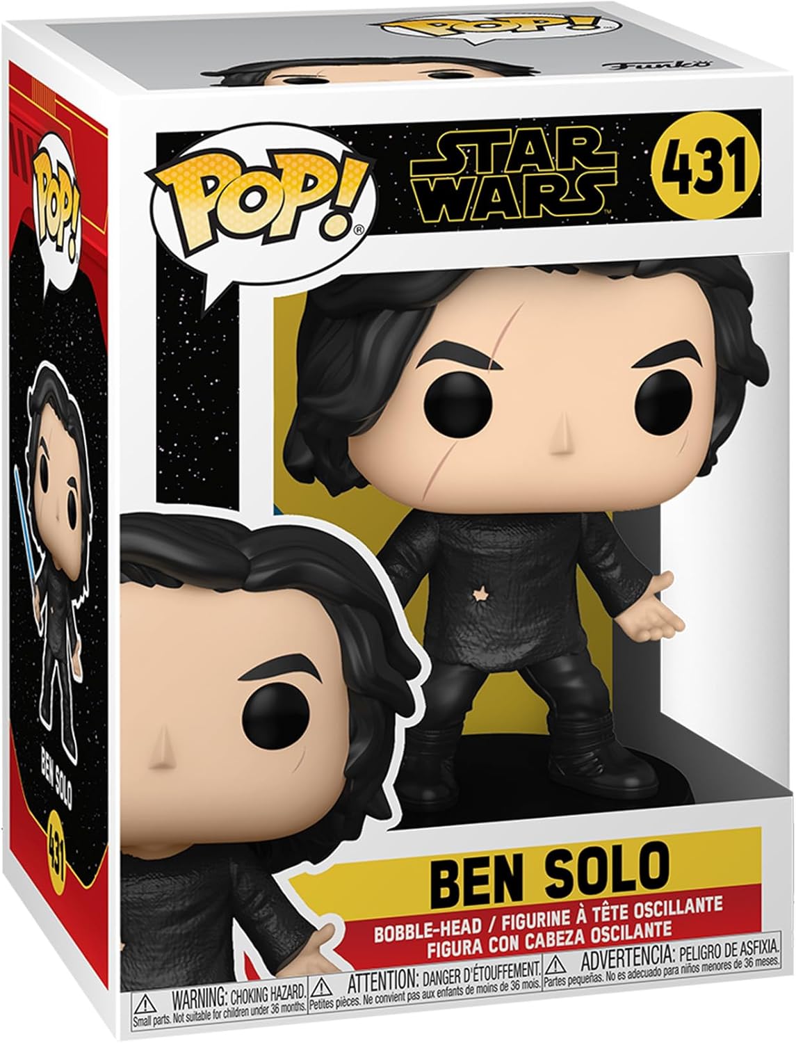 Funko POP Star Wars: Rise of Skywalker - Ben Solo with Blue Saber Vinyl Bobblehead, Multicolor, Standard (51480)