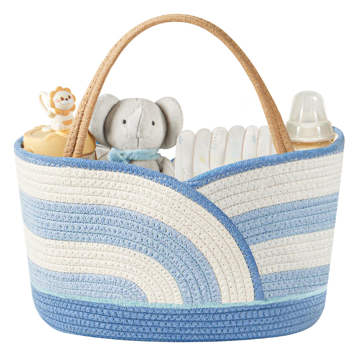 Babygreat Baby Diaper Caddy Organizer - Portable Cotton Rope Diaper Caddy Basket for Nursery Gift for Baby Shower