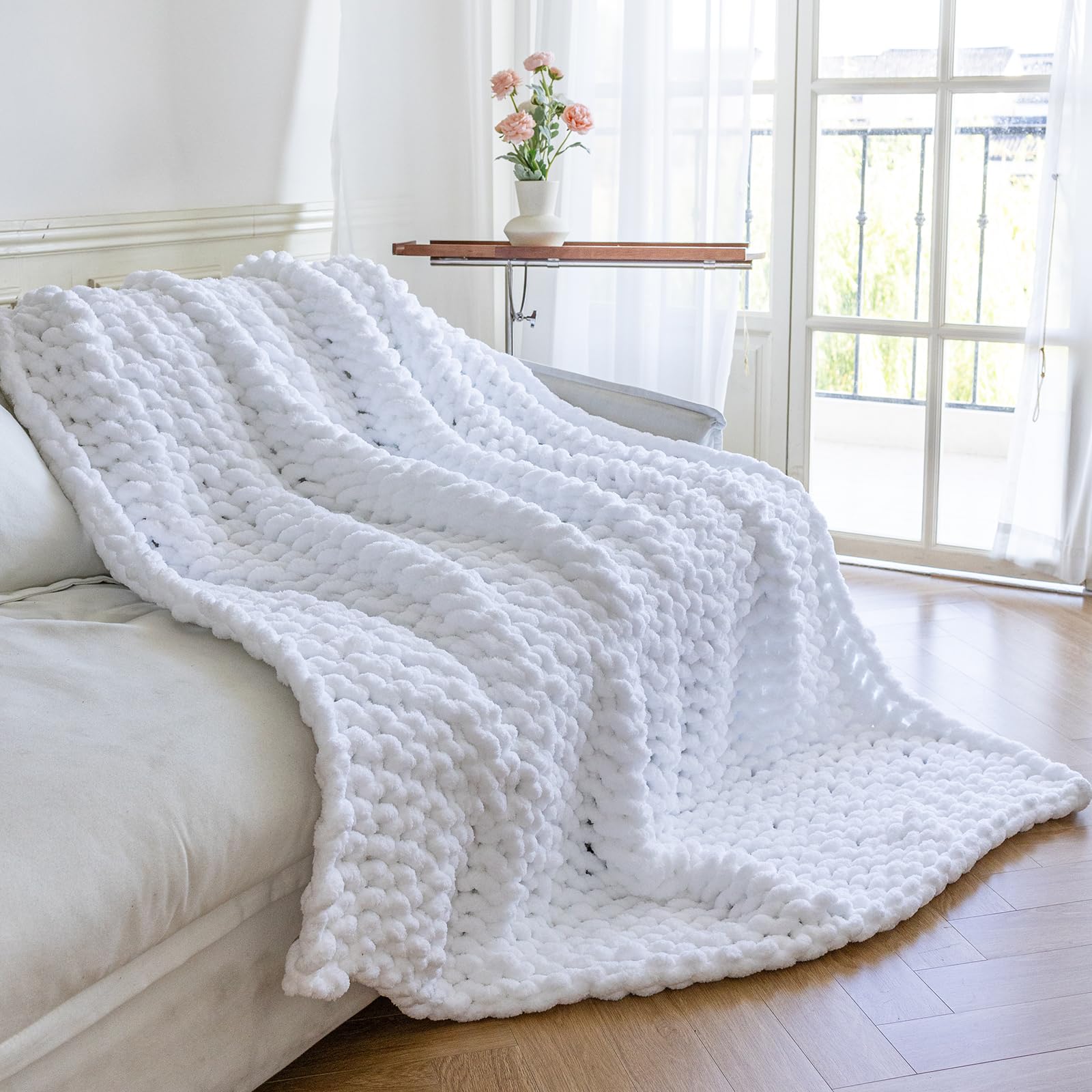 Amazon.com: Larexius Chunky Knit Blanket - Luxury Soft Cozy 60