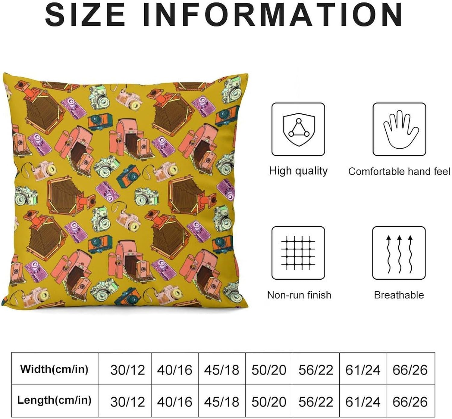Funny Vintage Photo Cameras Throw Pillow Covers Home Decor Pillowcases Cushion Pillow Case Protectors for Bed Sofa image 2