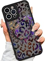 Vista 9 de AIGOMARA - Funda para iPhone 11 [Compatible con MagSafe] Diseño de patrón de leopardo negro para mujeres, niñas y hombres, suave, parachoques