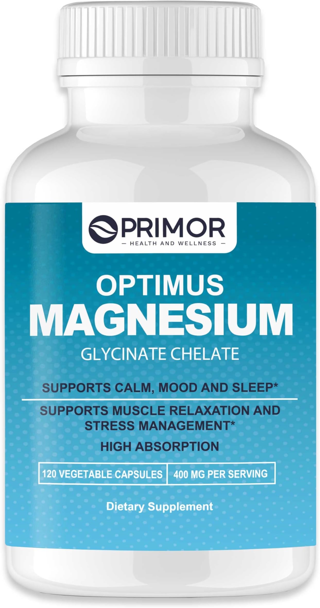 Magnesium Glycinate (Chelate) โ High Absorption - Non GMO โ Vegan | Supports Calm, Mood, Sleep | Supports Muscle Relaxation & Stress Management | 120 Count