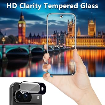 2 Pack Tempered Glass Screen Protector for Google Pixel 10 with 2 Pack Camera Lens Protector, Support Fingerprint Unlock, Anti Scratch, Bubble Free