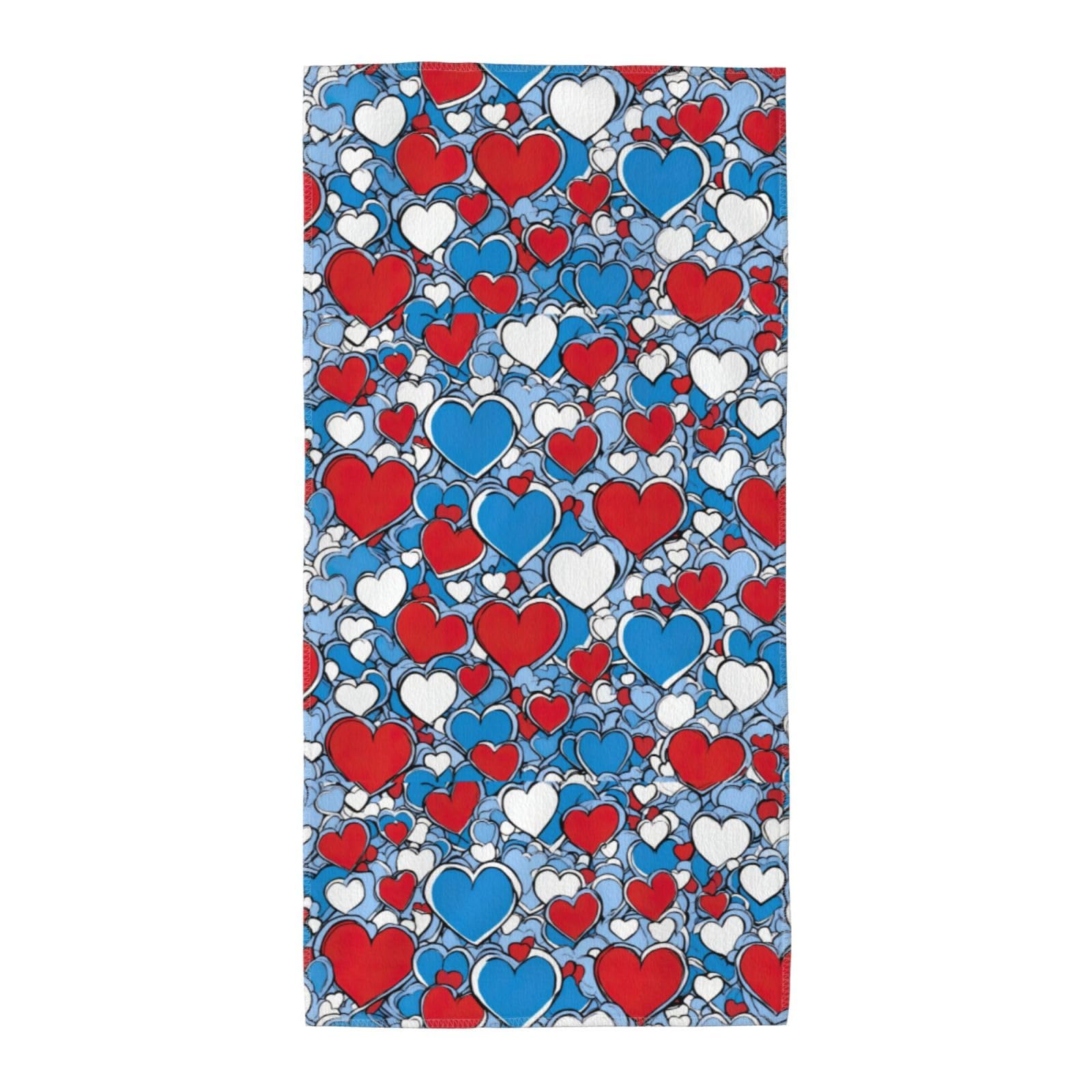 Cbaaghh Romantic Reds Heart Print Towel, Towels Thick Face Towels Fast Drying Washcloth For Bath, Spa, Gym