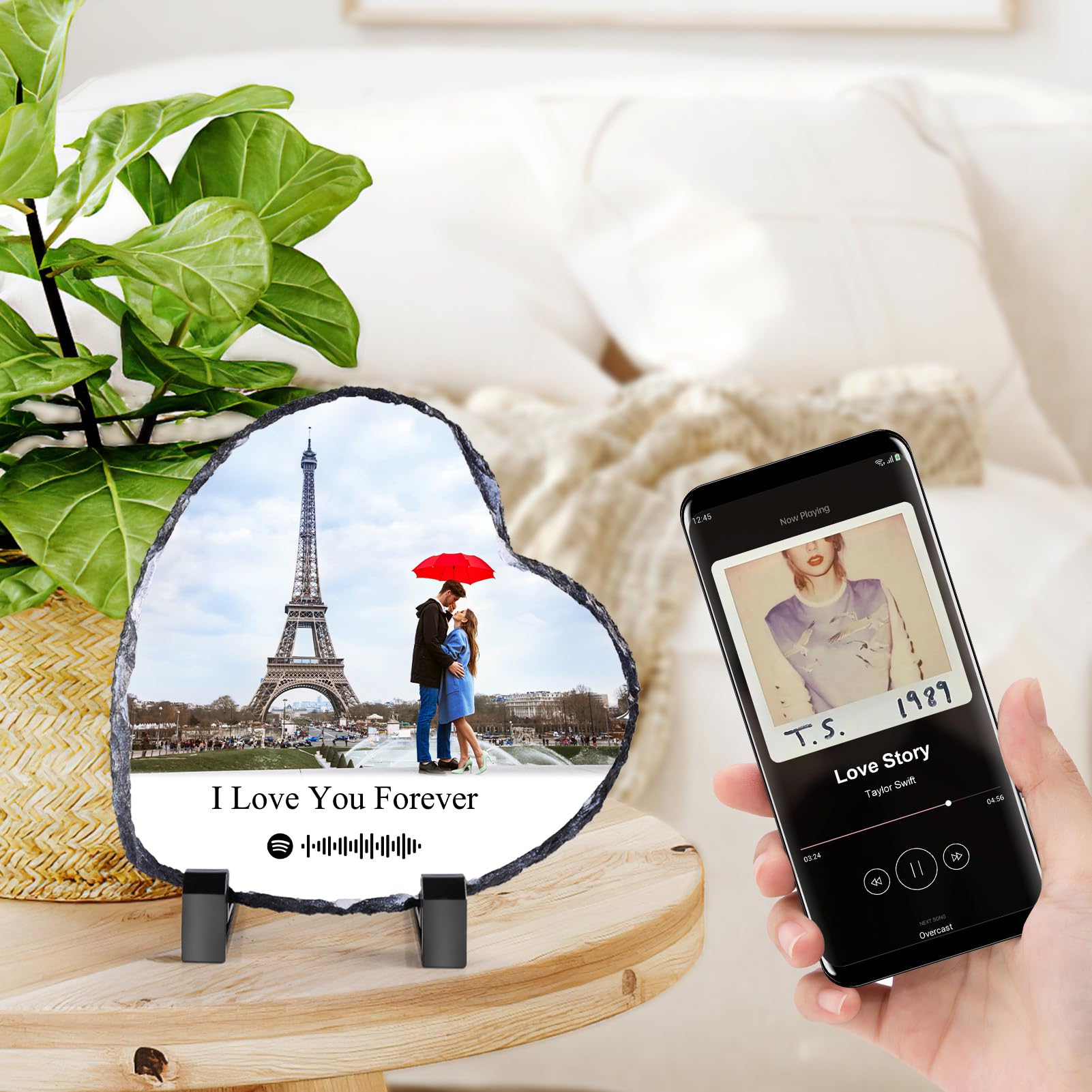 Targa Spotify Personalizzata - Foto Personalizzata Spotify Personalizzato con musica e Bluetooth, Cornice Foto Colorata, Idea Regalo, Regalo per Fidanzato, Fidanzata, Papà e Mamma Natale Compleanno