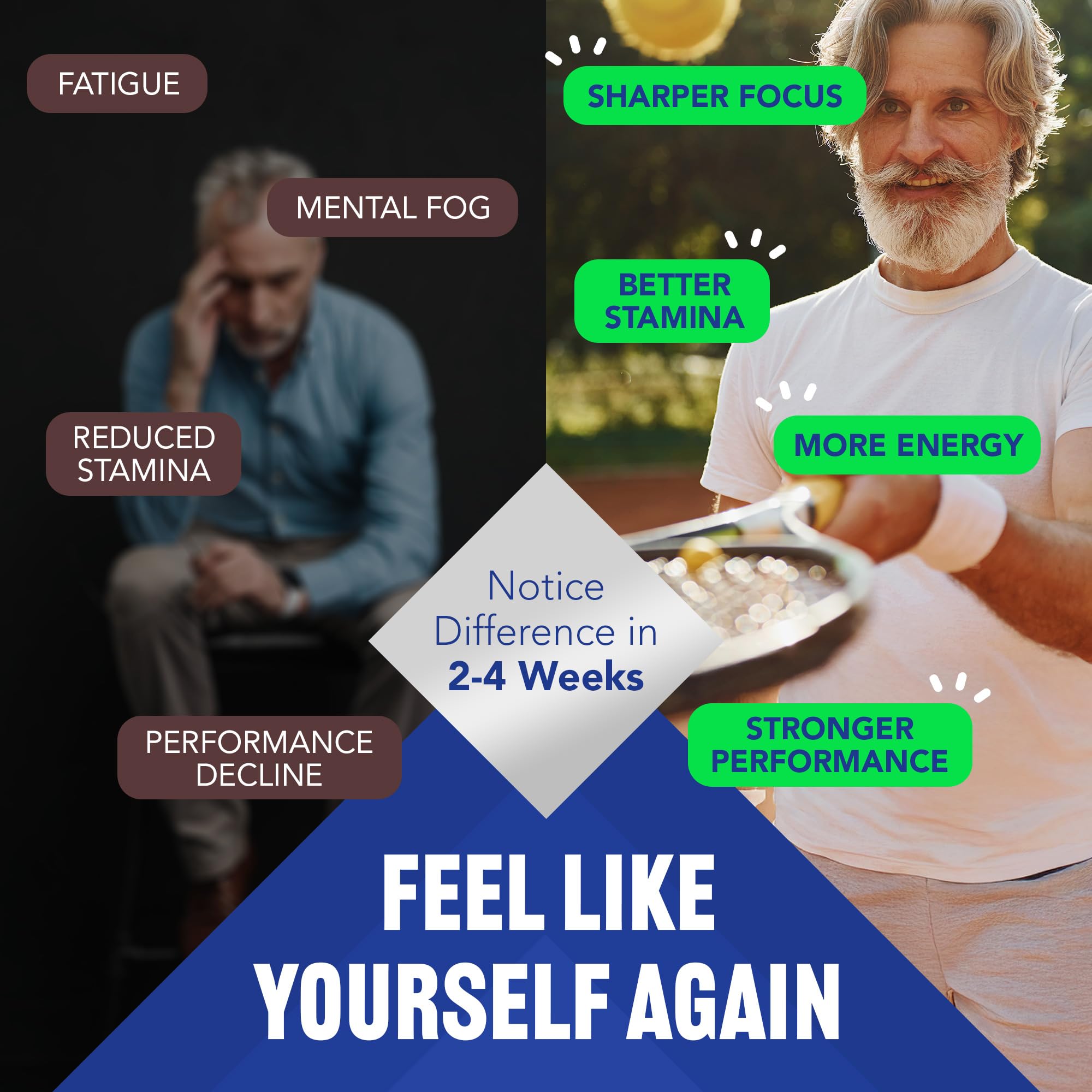 Alpha Boost – Natural Free Testosterone Support, Energy, Stamina, Endurance & Vitality for Men & Women, Multivitamin for Healthy Aging & Performance & Utilizes VESIsorb® (60 Ct)