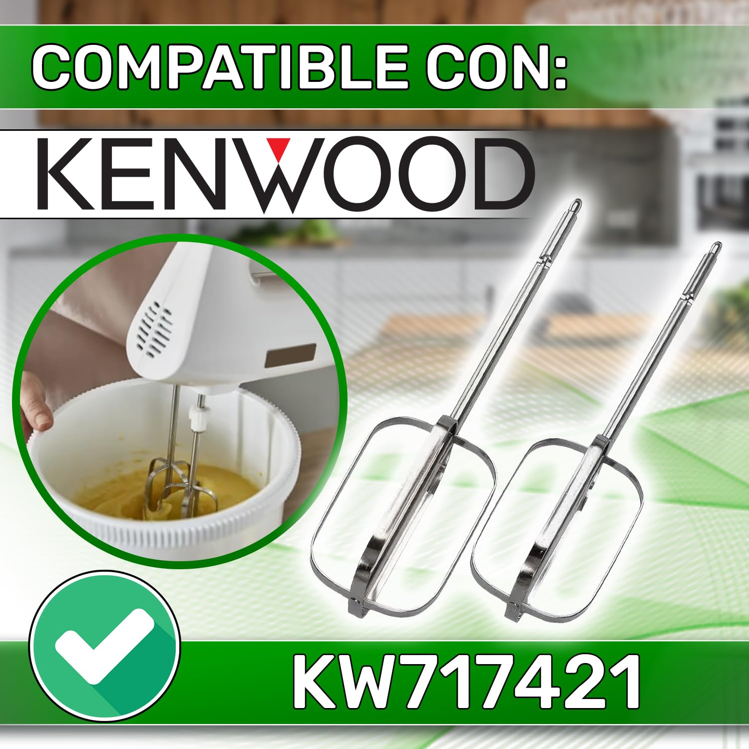 ONIX TECH 2 Piezas Varillas para Batidora de Mano con Código Original KW717421 para Kenwood - Garantía de 5 Años